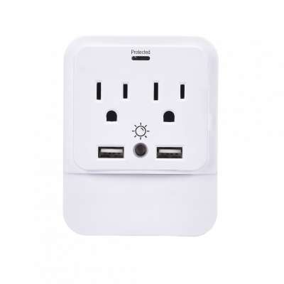 Multi Wall Outlet Adapter USB Wall Plug Chargers With 2-USB Ports